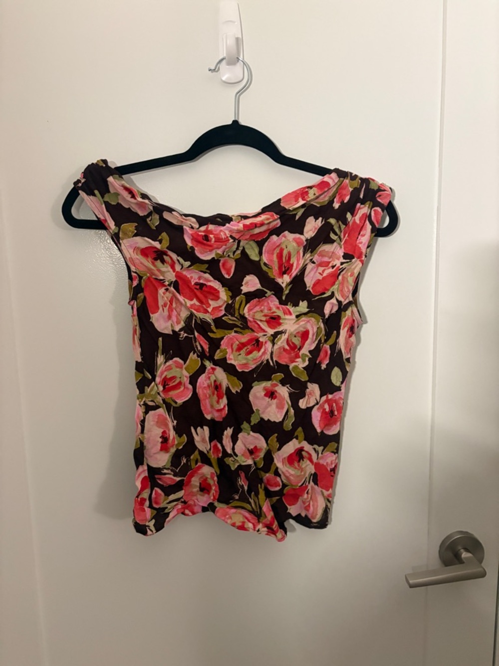 Mango Floral Scoop Neck Blouse